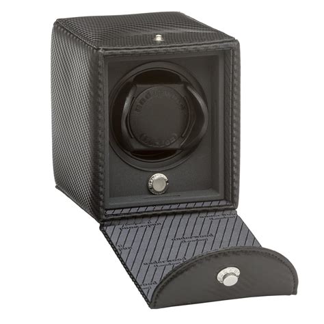 Single Watch Winder Carbon Fiber Leather Case .